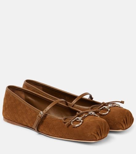 Ballerinas Horsebit GG aus Veloursleder - Gucci - Modalova