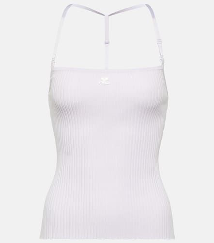 Courrèges Tank top acanalado con logo - Courreges - Modalova