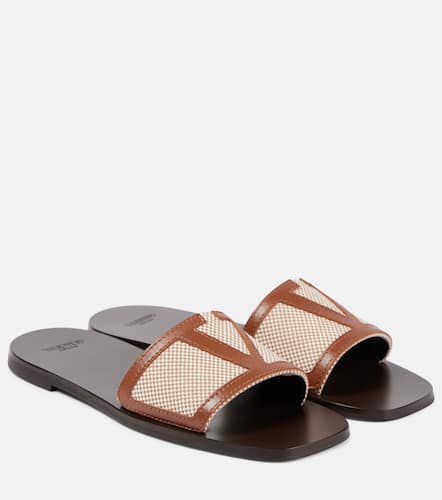 Viva Superstar leather-trimmed slides - Valentino Garavani - Modalova