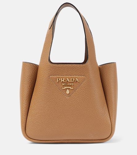 Prada Mini leather tote bag - Prada - Modalova