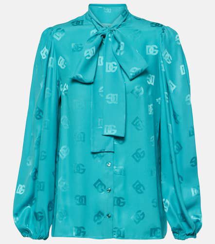 Blusa de seda con lazada y DG - Dolce&Gabbana - Modalova