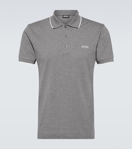 Zegna Logo cotton blend polo shirt - Zegna - Modalova