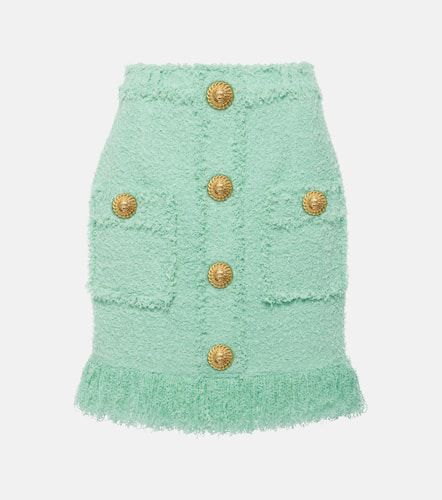 Minifalda de tweed con flecos - Balmain - Modalova