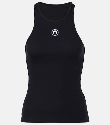 Logo cotton-blend jersey tank top - Marine Serre - Modalova