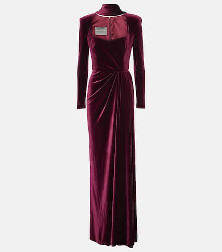 Draped velvet gown - Monique Lhuillier - Modalova