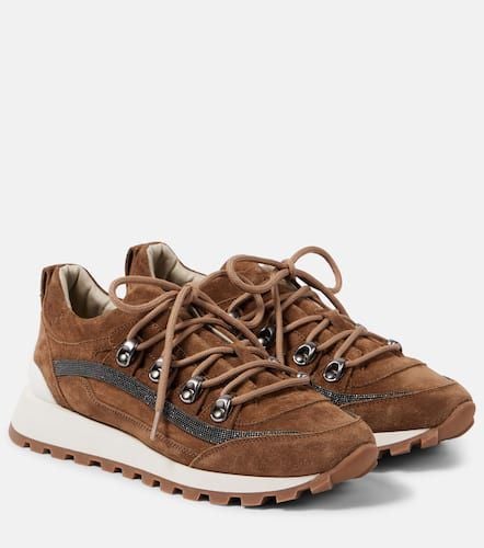 Beaded suede sneakers - Brunello Cucinelli - Modalova