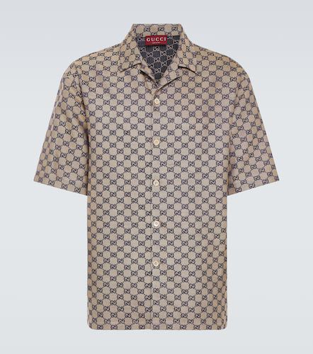 GG Canvas linen-blend bowling shirt - Gucci - Modalova