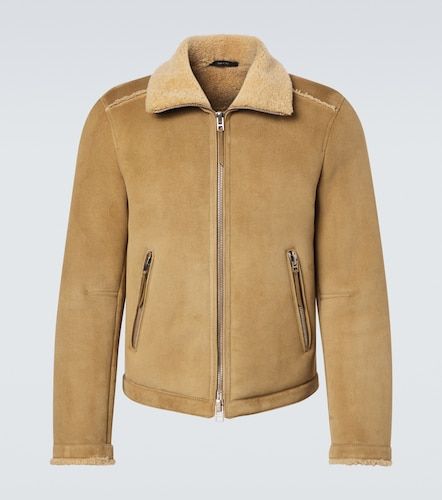 Shearling-trimmed leather jacket - Tom Ford - Modalova