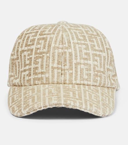 Gorra de lino y algodón con monograma - Balmain - Modalova