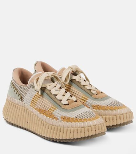 ChloÃ© Nama suede-trimmed platform sneakers - Chloe - Modalova