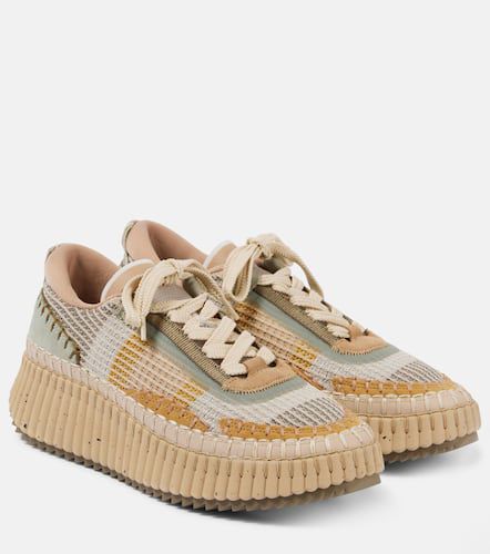 Chloé Nama suede-trimmed platform sneakers - Chloe - Modalova