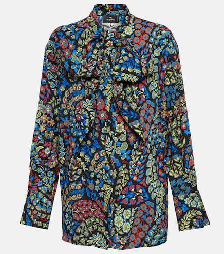 Etro Tie-neck floral silk shirt - Etro - Modalova