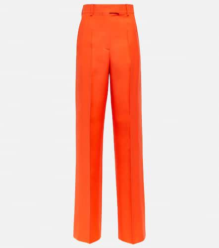 Wool and silk high-rise straight pants - Valentino - Modalova