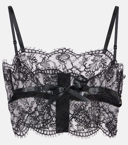 Bow-detail cotton-blend lace bralette - Dolce&Gabbana - Modalova