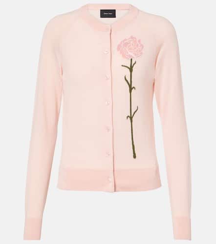 Floral intarsia wool and silk cardigan - Simone Rocha - Modalova