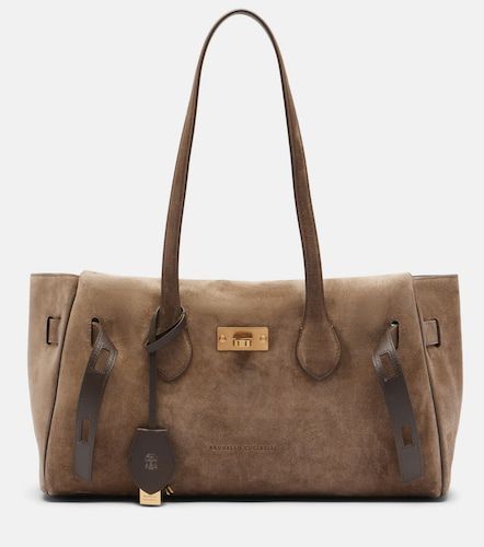 Borsa a spalla Medium in suede - Brunello Cucinelli - Modalova
