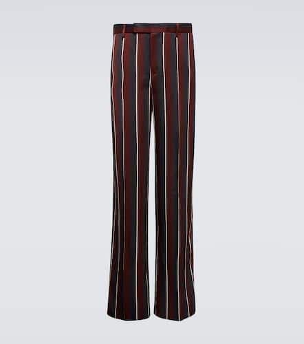 High-rise striped straight crÃªpe pants - Versace - Modalova