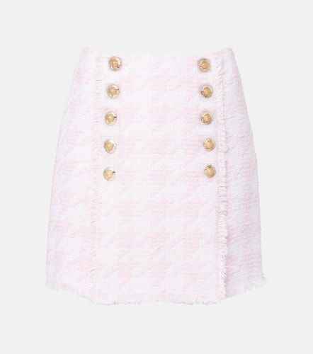 Houndstooth cotton-blend miniskirt - Balmain - Modalova