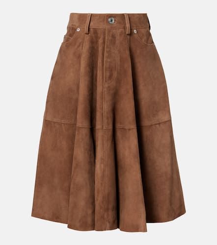 Ami Paris Pleated suede midi skirt - Ami Paris - Modalova