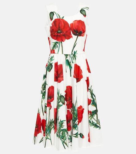 Floral cotton-blend midi dress - Dolce&Gabbana - Modalova