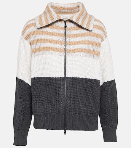 Striped wool, cashmere, and silk sweater - Brunello Cucinelli - Modalova