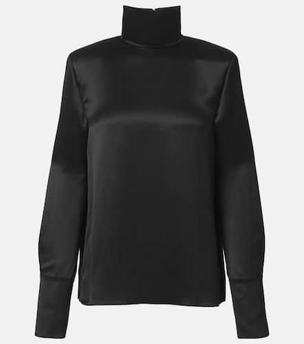 Blusa de cuello alto de satén de seda - Saint Laurent - Modalova