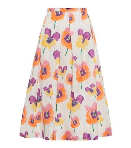 Floral cotton poplin midi skirt - Marni - Modalova