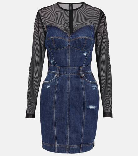 Denim and tulle minidress - Dolce&Gabbana - Modalova