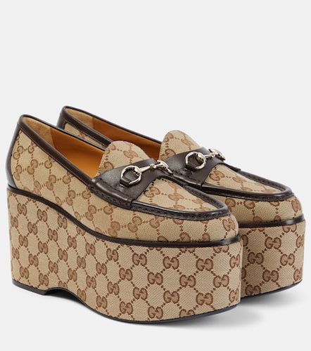 Horsebit GG canvas platform loafers - Gucci - Modalova