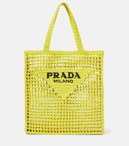Prada Logo raffia tote bag - Prada - Modalova