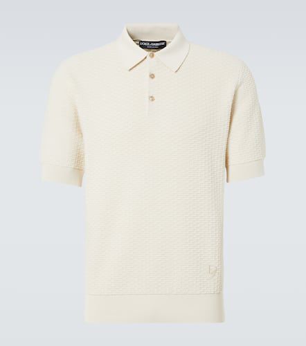 Polo DG in maglia di cotone - Dolce&Gabbana - Modalova