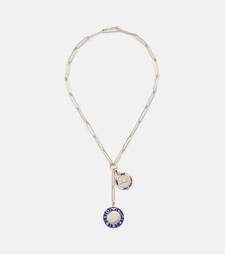 Crescent & Internal Compass 18kt necklace with diamonds - FoundRae - Modalova