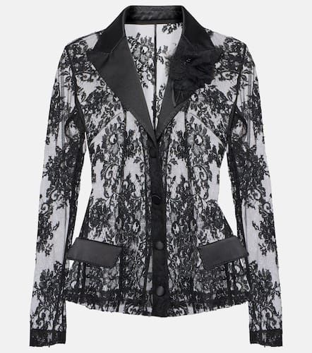 Satin-trimmed lace jacket - Dolce&Gabbana - Modalova