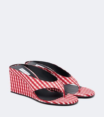 Cube gingham wedge thong sandals - Alaia - Modalova