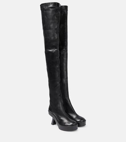 Versace Overknee-Stiefel aus Leder - Versace - Modalova