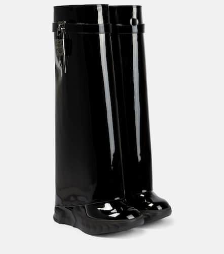 Shark Lock Biker patent leather knee-high boots - Givenchy - Modalova