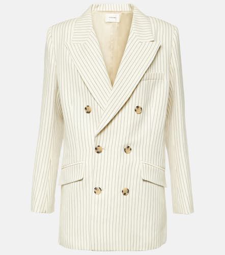 Striped cotton and linen blazer - Frame - Modalova