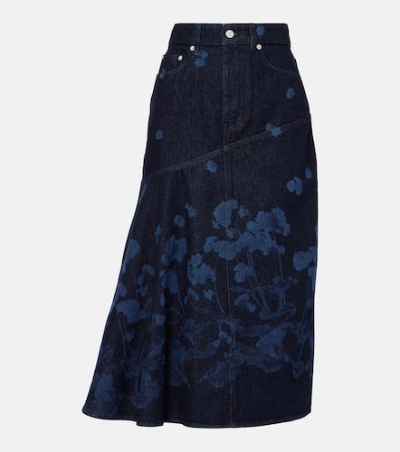 Gonna midi di jeans con stampa floreale - Erdem - Modalova