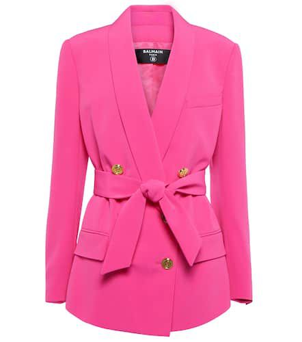 Blazer de doble botanadura con cinturón - Balmain - Modalova