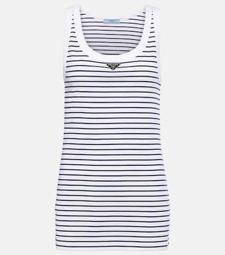 Striped cotton jersey tank top - Prada - Modalova