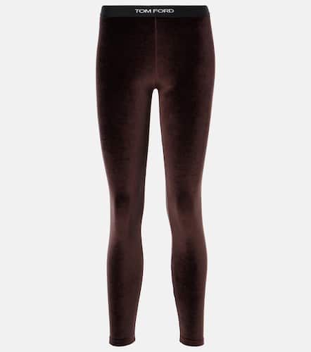 Leggings de terciopelo con logo - Tom Ford - Modalova