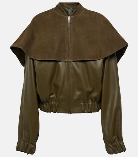 Suede-trimmed leather bomber jacket - JW Anderson - Modalova