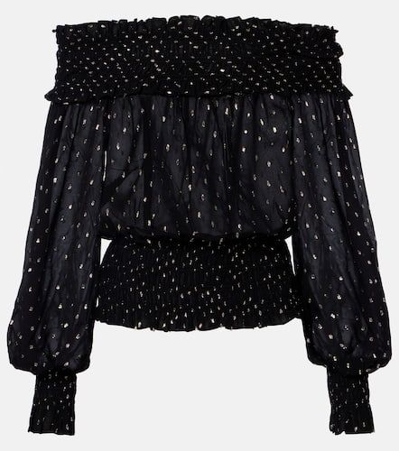 Top de efecto metalizado con hombros descubiertos - Self-Portrait - Modalova