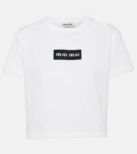 Miu Miu T-Shirt aus Baumwoll-Jersey - Miu Miu - Modalova
