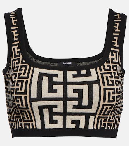 Balmain Monogram jacquard crop top - Balmain - Modalova