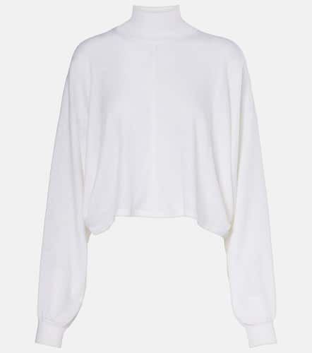 Cropped linen turtleneck sweater - Alaia - Modalova