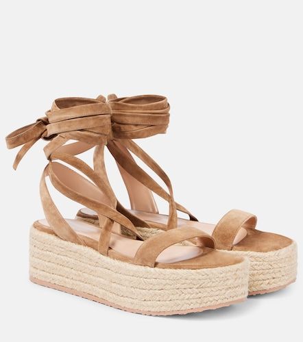 Suede-trimmed platform espadrilles - Gianvito Rossi - Modalova