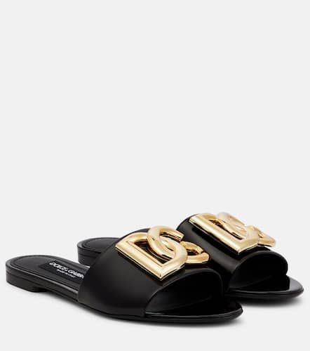 Sandalias de piel con DG - Dolce&Gabbana - Modalova
