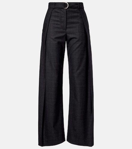 Checked belt wool barrel-leg pants - Loewe - Modalova