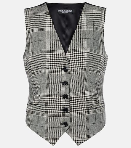 Prince of Wales check wool-blend vest - Dolce&Gabbana - Modalova